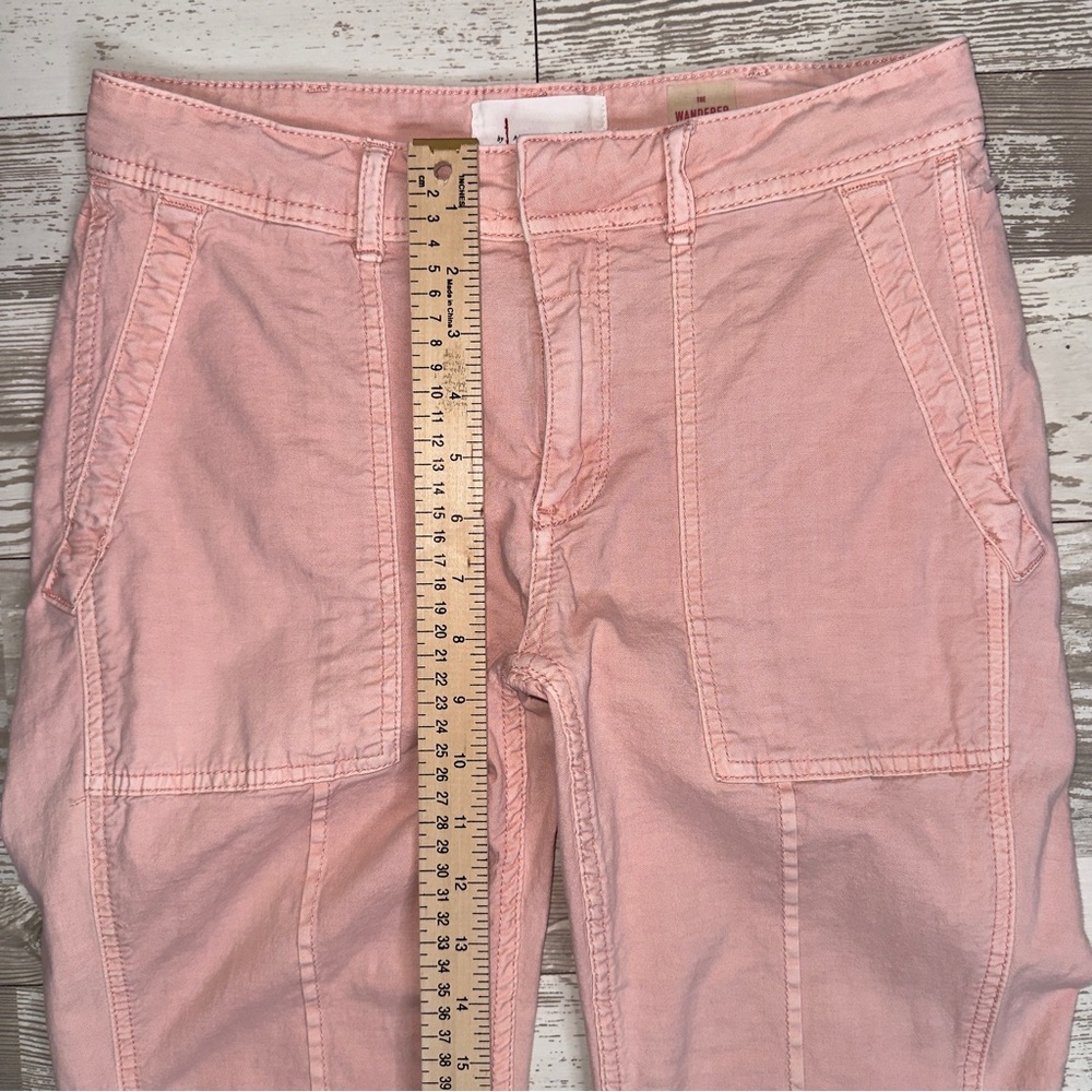 Anthropologie The Wanderer Pink Utility Cargo Pants Size 26 Cotton Linen Blend - Picture 4 of 15